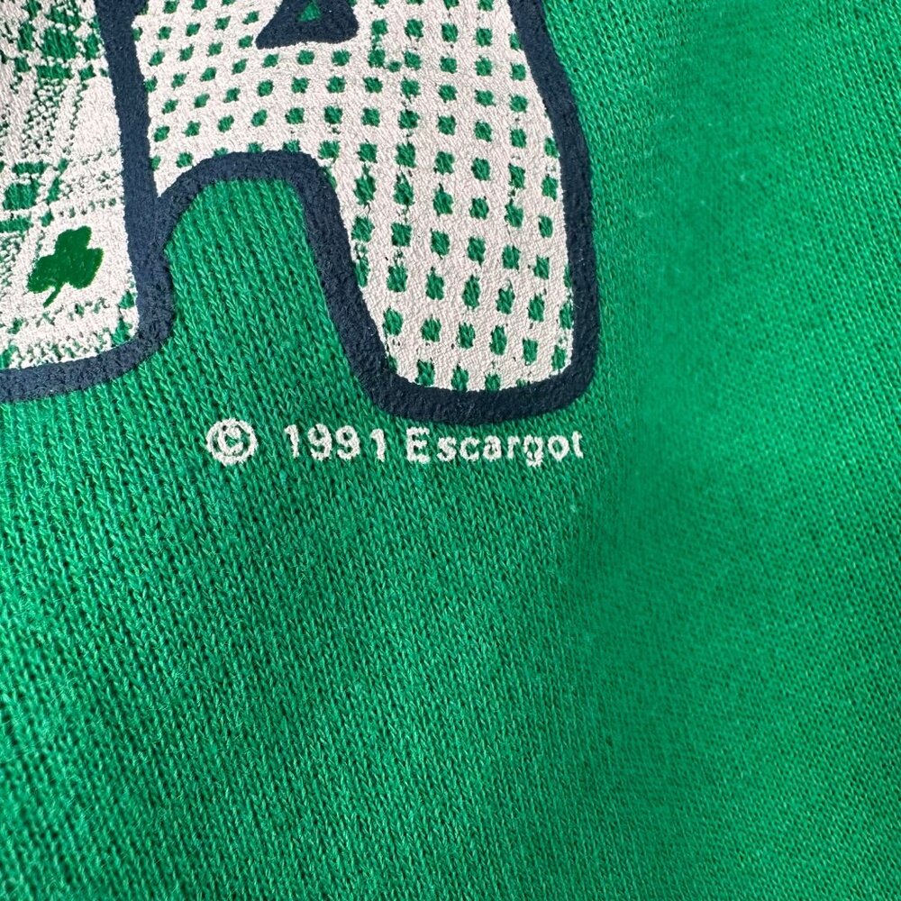 Vintage Sweatshirt St Patricks Day Irish Grandma Hanes XL Green 1990s Pull Over - Picture 5 of 7